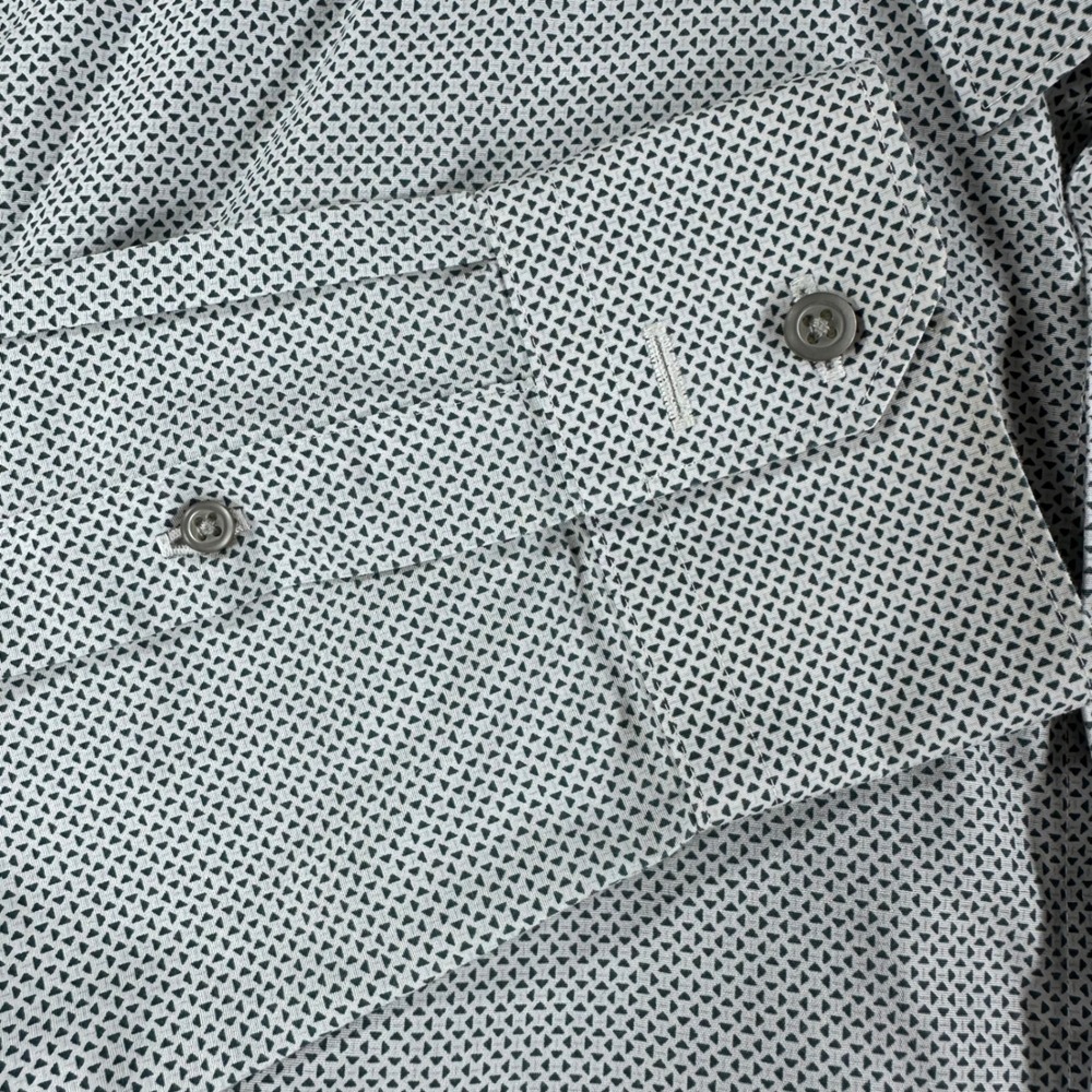 Banana Republic Button Down Mens L Large Tall Grey Geometric Non-Iron Slim Fit - Picture 7 of 14